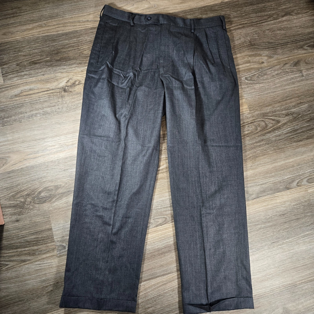 Dockers Super 100s Dress Pants Mens 36x30 Gray Extra Fine Worsted Wool Slacks